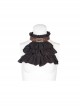 Metal Buckle Rivet Leather Loop Frill Lace Black Punk Necklines