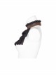 Metal Buckle Rivet Leather Loop Frill Lace Black Punk Necklines