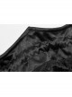 Black Satin Splice Lace Mesh Draw Rope Bottom Fringe Gothic Wallets