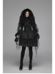Black Satin Splice Lace Mesh Draw Rope Bottom Fringe Gothic Wallets