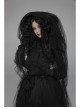 Black Satin Splice Lace Mesh Draw Rope Bottom Fringe Gothic Wallets