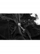 Right Metal Zipper Left Lace-Up Irregular Hem Black Gothic Lace Scarf