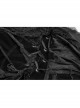 Right Metal Zipper Left Lace-Up Irregular Hem Black Gothic Lace Scarf