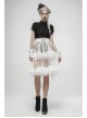 Metal Chain Star Pendant White Gothic Lace Fingerless Gloves