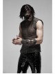 Metal Gear Nails Decoration Eyelets Lace-Up Brown Punk Cut-Out Gloves