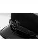Metal Buckle Rivet Loop Leather Brim  Black Punk Woolen Beret