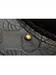 Metal Buckle Loop Side Chains Black Punk Carved Leather Cowboy Hat