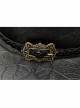 Metal Buckle Loop Side Chains Black Punk Carved Leather Cowboy Hat