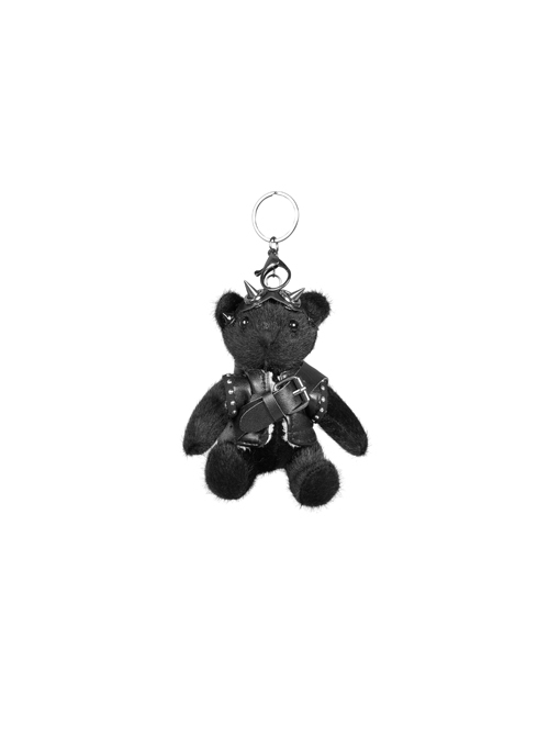 Metal Buckle Rivet Decoration Black Punk Bear Dolls