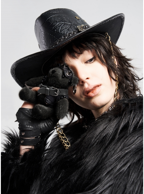 Metal Buckle Rivet Decoration Black Punk Bear Dolls