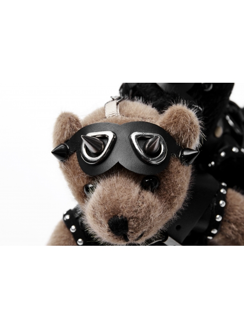 Metal Buckle Rivet Decoration Brown Punk Bear Dolls