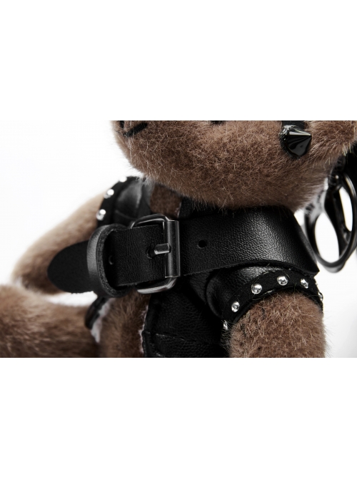 Metal Buckle Rivet Decoration Brown Punk Bear Dolls