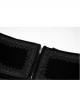 Front Zipper Exquisite Webbing Back Waist Lace-Up Black Gothic Weft Velvet Girdle