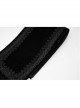 Front Zipper Exquisite Webbing Back Waist Lace-Up Black Gothic Weft Velvet Girdle