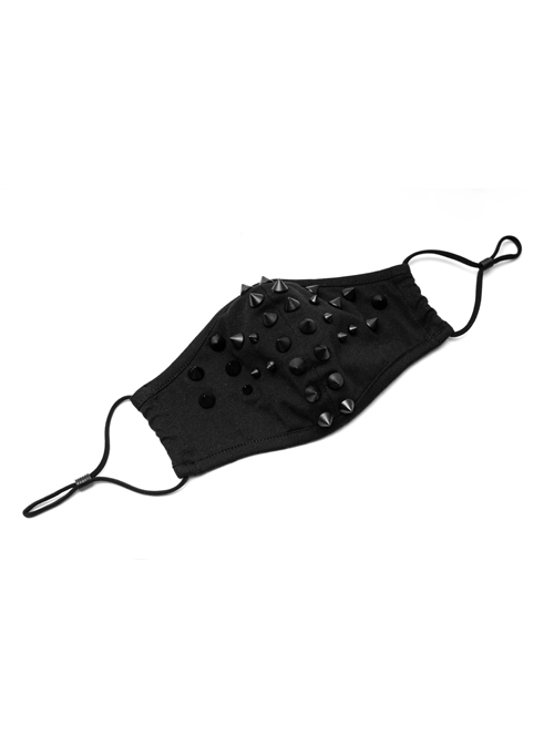 Plastic Tip Cone Nail Decoration Stereotyped Bone Inside Splice Mesh Side Ear Ropes Black Punk Mask