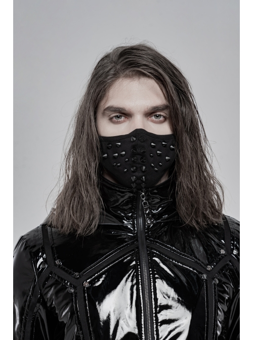Plastic Tip Cone Nail Decoration Stereotyped Bone Inside Splice Mesh Side Ear Ropes Black Punk Mask