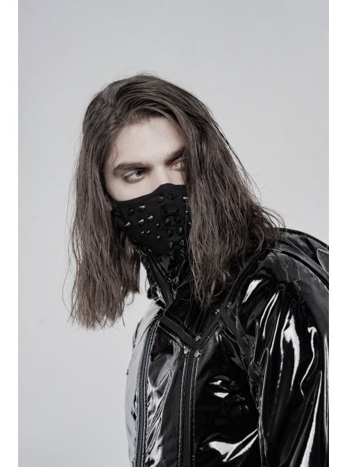 Plastic Tip Cone Nail Decoration Stereotyped Bone Inside Splice Mesh Side Ear Ropes Black Punk Mask