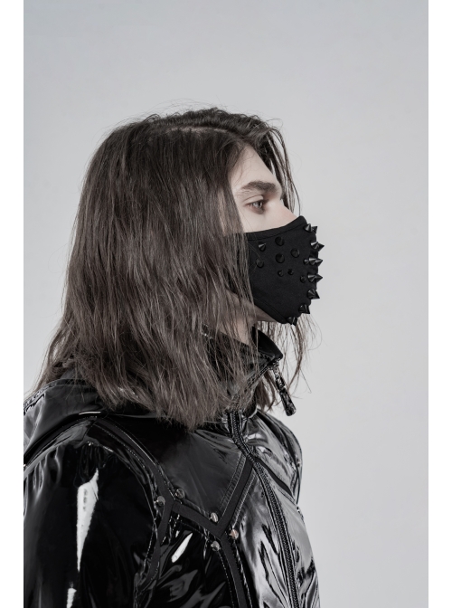 Plastic Tip Cone Nail Decoration Stereotyped Bone Inside Splice Mesh Side Ear Ropes Black Punk Mask