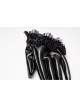 Black Gloss Paint Leather Lace Frill Gothic Half-Short Gloves