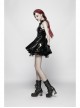 Black Gloss Paint Leather Lace Frill Gothic Half-Short Gloves