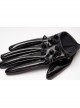 Black Lacquered PU Leather Rivet Decoration Punk Half-Palm Gloves