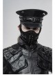 Metal Buckle Leather Loop Metal Chain Demon Corner Nail Black Punk Military Hat