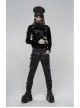 Metal Buckle Leather Loop Metal Chain Demon Corner Nail Black Punk Military Hat