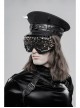 Metal Buckle Leather Loop Metal Chain Demon Corner Nail Black Punk Military Hat