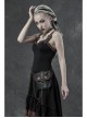 Metal Decoration Chain Leather Hasp Black Punk Retro Waist Bag