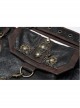 Metal Decoration Chain Leather Hasp Black Punk Retro Waist Bag