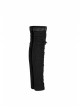 Metal Buckle Loop Lace-Up Front Embroidery Black Gothic Leg Sleeve