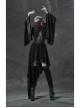 Metal Buckle Loop Lace-Up Front Embroidery Black Gothic Leg Sleeve