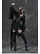 Metal Buckle Loop Lace-Up Front Embroidery Black Gothic Leg Sleeve