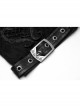 Metal Buckle Loop Lace-Up Front Embroidery Black Gothic Leg Sleeve