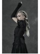 Front Embroidery Lace-Up Black Gothic Knit Sleeves