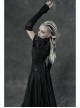Front Embroidery Lace-Up Black Gothic Knit Sleeves