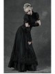 Front Embroidery Lace-Up Black Gothic Knit Sleeves