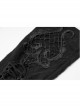 Front Embroidery Lace-Up Black Gothic Knit Sleeves