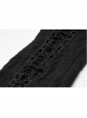 Front Embroidery Lace-Up Black Gothic Knit Sleeves