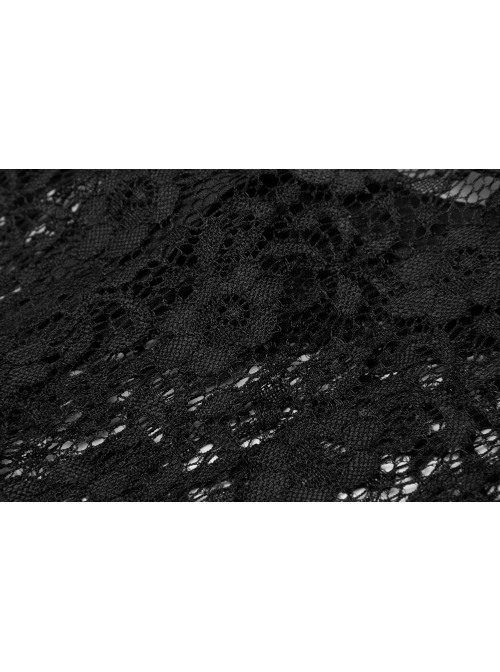 Metal Rivet Collar Side Webbing Black Gothic Independent Lace Collar