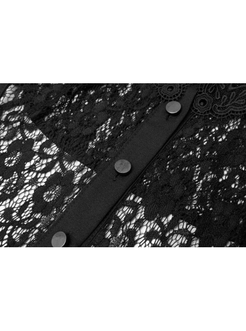 Metal Rivet Collar Side Webbing Black Gothic Independent Lace Collar
