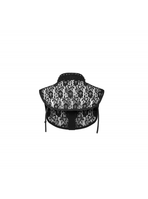 Metal Rivet Collar Side Webbing Black Gothic Independent Lace Collar