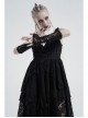 Black Striped Gothic Lace Fingerless Gloves