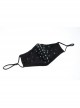 Blue Laser Rivets Splice Breathable Mesh Black Punk Mask