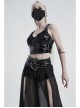 Blue Laser Rivets Splice Breathable Mesh Black Punk Mask
