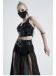 Blue Laser Rivets Splice Breathable Mesh Black Punk Mask