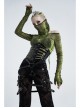 Fluorescent Green Python Printing Back Lace-Up Punk Triangular Scarf