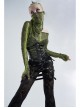 Fluorescent Green Python Printing Back Lace-Up Punk Triangular Scarf