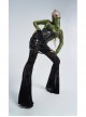 Fluorescent Green Python Printing Back Lace-Up Punk Triangular Scarf
