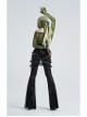 Fluorescent Green Python Printing Back Lace-Up Punk Triangular Scarf